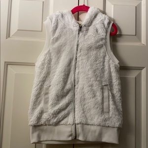 Furry white vest